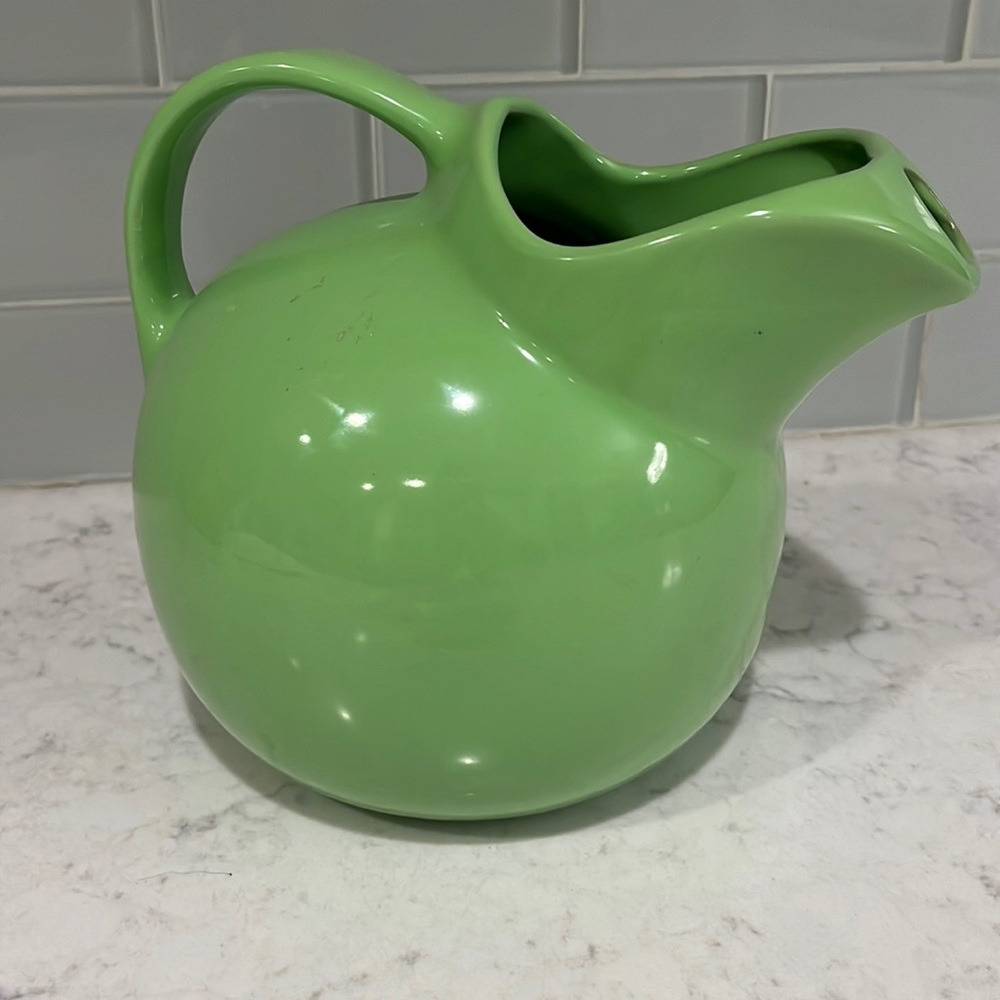 Vintage green chefsware water pitcher